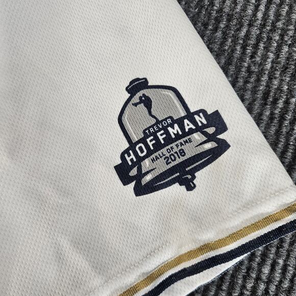 San Diego Padres Jersey Mens 2XL White MLB Baseball Trevor Hoffman Hall of Fame - Picture 4 of 14